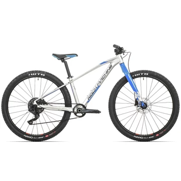 Rock Machine Thunder 27 HD LTD 27.5"-os MTB HEGYI junior kerékpár [13.5" (XS), fényes ezüst/kék/fekete]