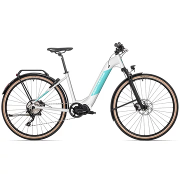 Rock Machine Crossride INT e400 Lady Touring elektromos cross kerékpár [19" (L), fényes gyöngyházfehér/menta]
