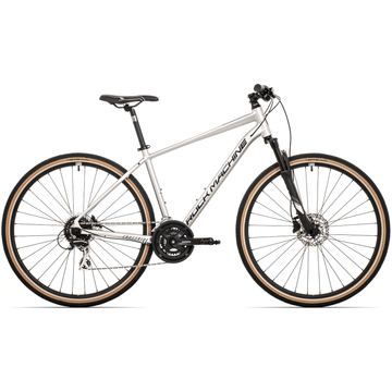 Rock Machine Crossride 300 FÉRFI cross TREKKING kerékpár [22" (XL), fényes ezüst/fekete]