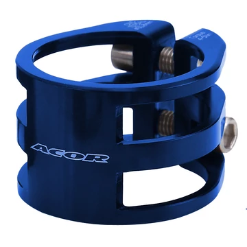 Acor AQR-21303 duplacsavaros nyeregcső bilincs [Kék, 34.9 mm]