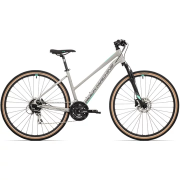 Rock Machine Crossride 300 NŐI cross TREKKING kerékpár [17" (M), fényes világosszürke/szürke/menta]
