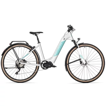 Rock Machine Crossride INT e400 Lady Touring elektromos cross kerékpár [19" (L), fényes gyöngyházfehér/menta]