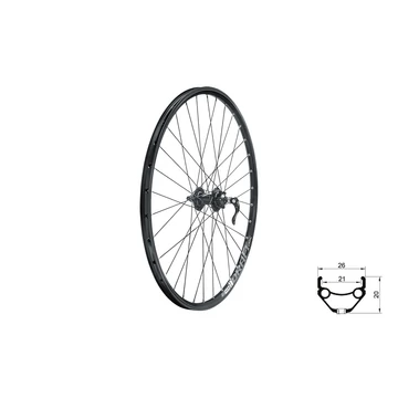 Fűzött első kerék KLS DRAFT DSC, 27,5" F, black