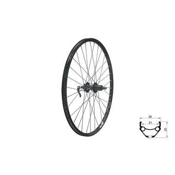 Fűzött hátsó kerék KLS DRAFT DSC R, 27,5", black