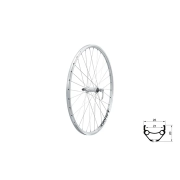 Fűzött első kerék KLS DRAFT V-brake F, 26", silver