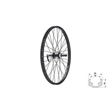 Fűzött hátsó kerék KLS WASPER FREEWHEEL V-brake R, 24", black