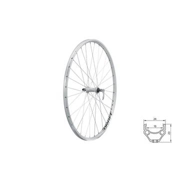Fűzött első kerék KLS DRAFT V-brake F, 28/29", silver 19mm