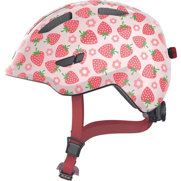 ABUS kerékpáros gyerek sisak Smiley 3.0 LED, In-Mold, rose strawberry, S (45-50 cm)