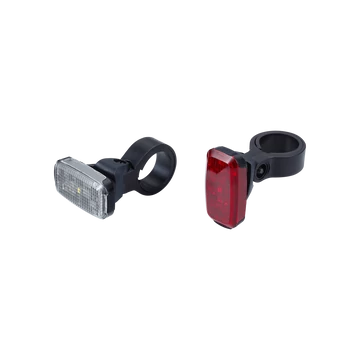 BBB Cycling kerékpáros lámpa szett BLS-148 SpotCombo, 24 és 4 lumen (első és hátsó), 3 mód, micro USB tölthető 300mAh akku, gumis felfogatással