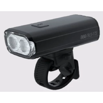 BBB Cycling kerékpáros első lámpa BLS-173 StrikeDuo, 2000 lumen, 7 mód, USB-C tölthető 6700 mAh akku, gumis felfogatással, távirányítóval a csomagban (BLS-179)