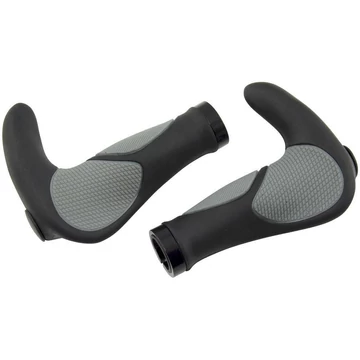 KORMÁNYVÉG LONGUS ERGOBULL ANATOMIC MARKOLATTAL 140MM FEKETE/SZÜRKE {5/4}