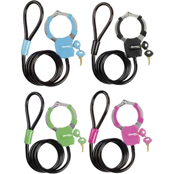 MASTERLOCK Schellen-Schloss mit Kabel / 8275  4er-Pack color