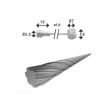 Bowden fék 2250x1,5mm inox 2 niplivel BR-X88