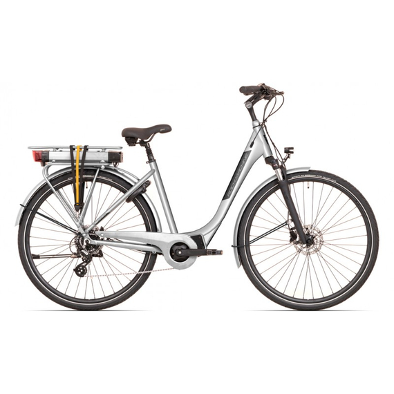 Rock Machine Cityride e100 SD elektromos városi kerékpár [44 cm (M), matt ezüst]