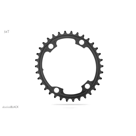 Lánckerék Országúti OVAL 110BCD asszim Shimano 9100/8000 4 lyukas fekete 34T