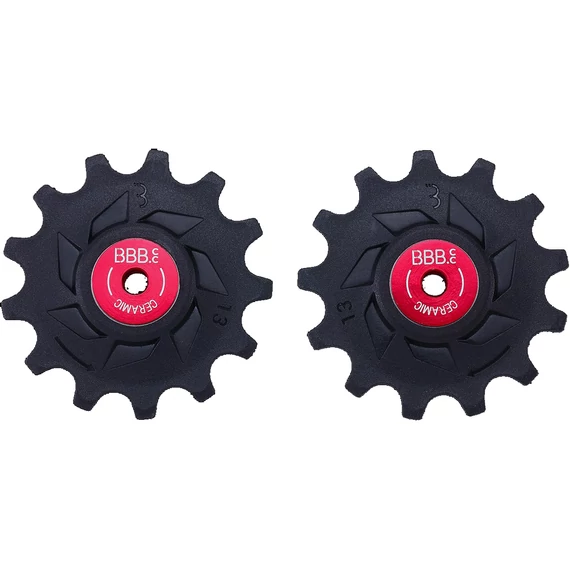 BBB Cycling kerékpáros váltógörgő BDP-19 RollerBoys Ceramic, kerámia, ipari csapágyak, 13T-13T, Shimano 12-sebességes MTB kompatibilis, fekete