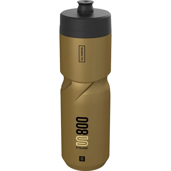 Polisport kulacs 800 ml S800 csavaros kupakkal, arany/fekete/fekete