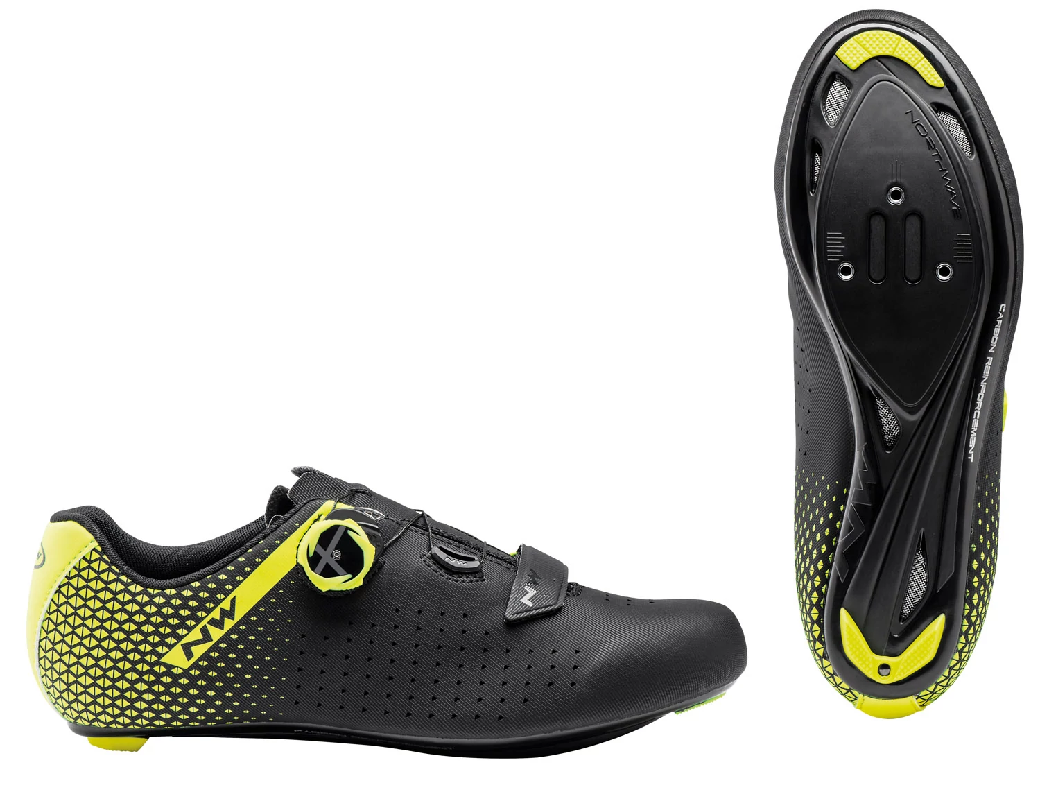 CIPŐ ORSZÁGÚTI NORTHWAVE ROAD CORE PLUS 2 FEKETE/FLUO SÁRGA