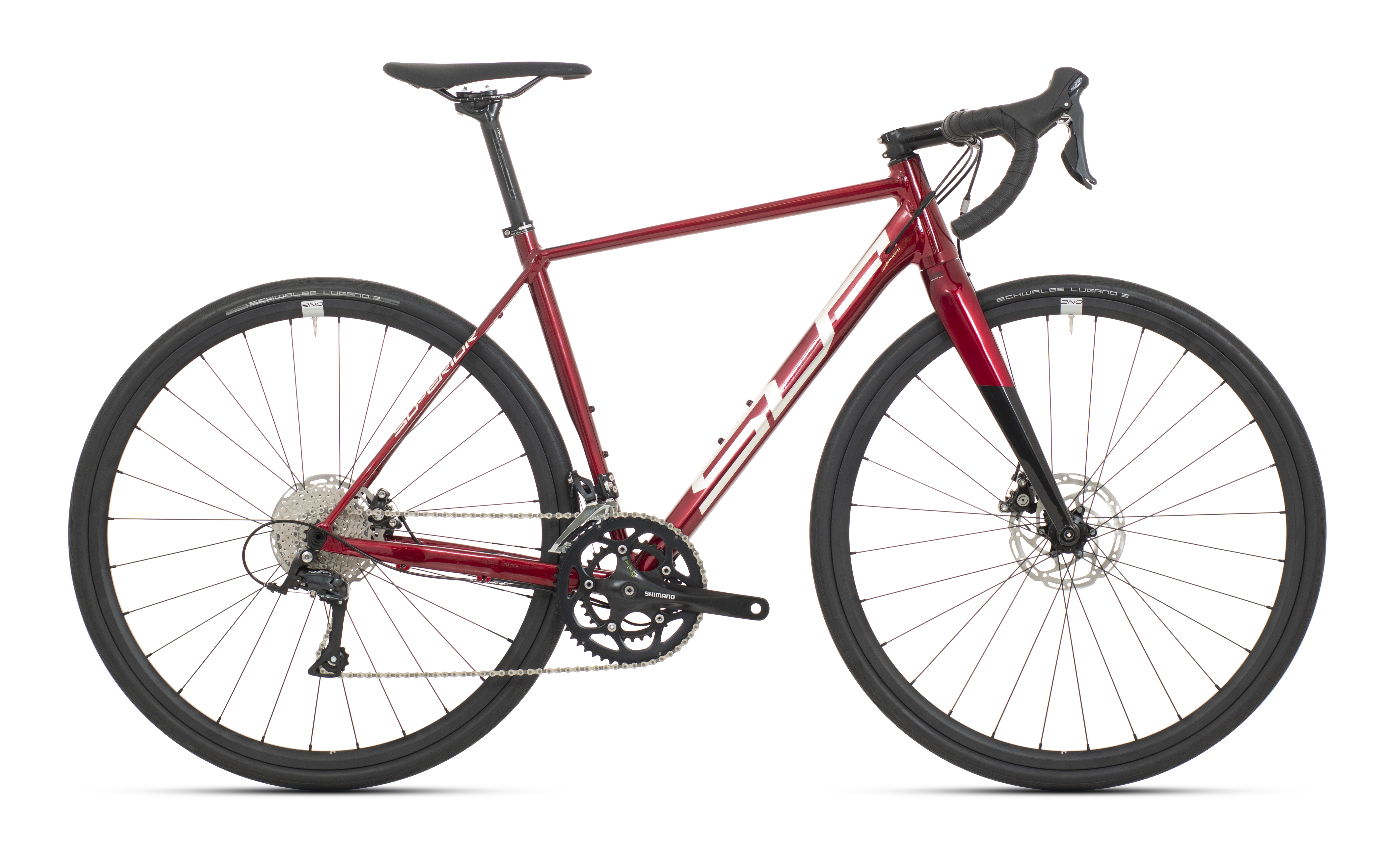 Superior X-ROAD Comp országúti kerékpár [56 cm (L), fényes sötétpiros/króm/fekete]