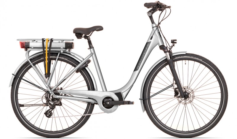 Rock Machine Cityride e100 SD elektromos városi kerékpár [44 cm (M), matt ezüst]