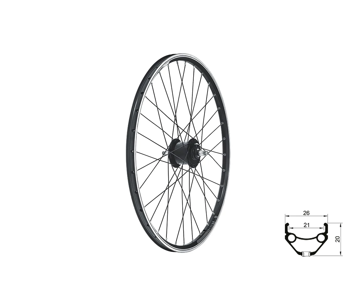 Fűzött első kerék KLS DRAFT Dynamo V-brake, 26