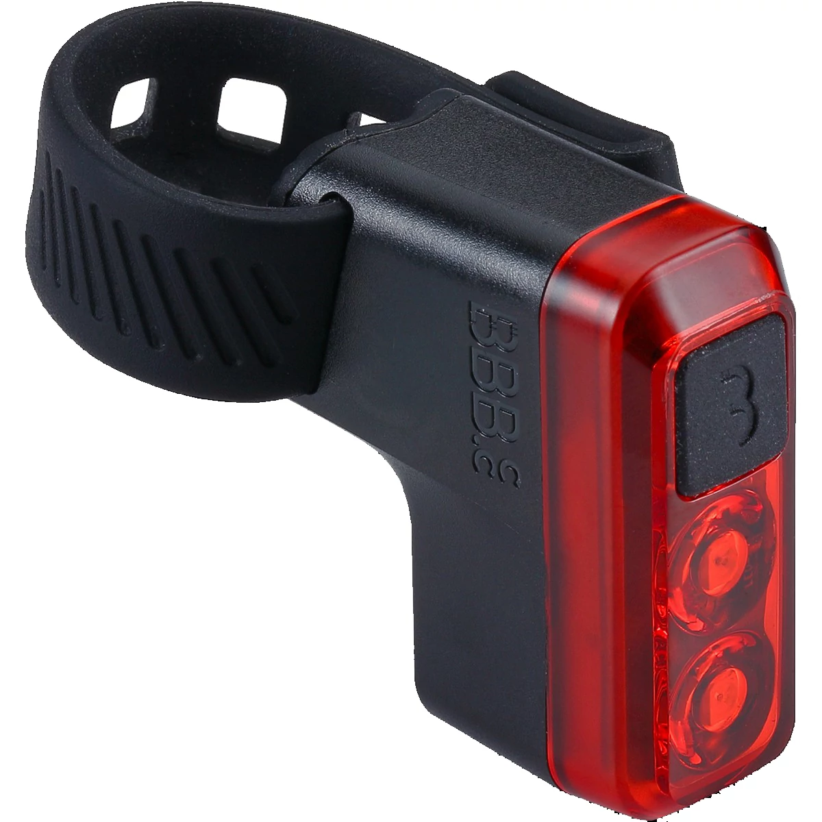 BBB Cycling kerékpáros hátsó lámpa BLS-145 Salute, 8 lumen, 4mód, micro USB tölthető 300 mAh akku, gumis felfogatással