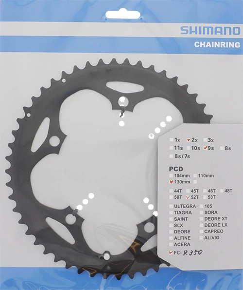 LÁNCKERÉK 52F FCR350 52F-B BLACK 130MM 9-ES ALU